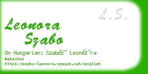leonora szabo business card